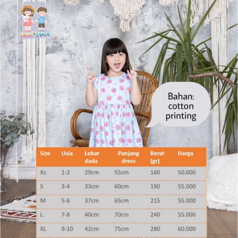 Baju anak harian | daily wear anak | daster anak chiki n' chacha CC04