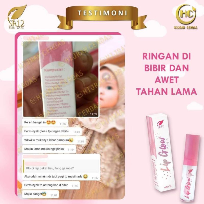 Lip Glow Magic SR12 Melembabkan Bibir Cerah Merona Warna Tahan Lama dan Efek Glossy