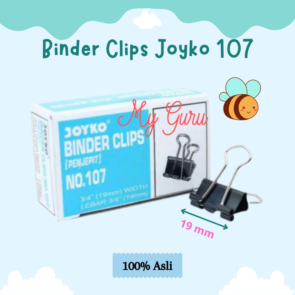 

[PAK KECIL] BINDER CLIP / KLIP PENJEPIT KERTAS JOYKO NO. 107 (12 PCS)