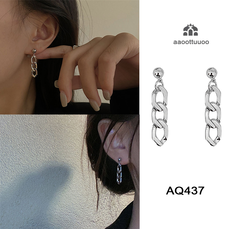 【TERSEDIA &amp; COD】Anting Rantai Bahan Metal Gaya Retro Punk Untuk Perhiasan