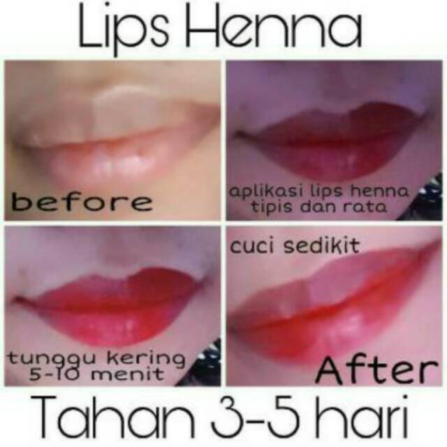 Henna bibir Sulam bibir aman alami original wajib dcoba