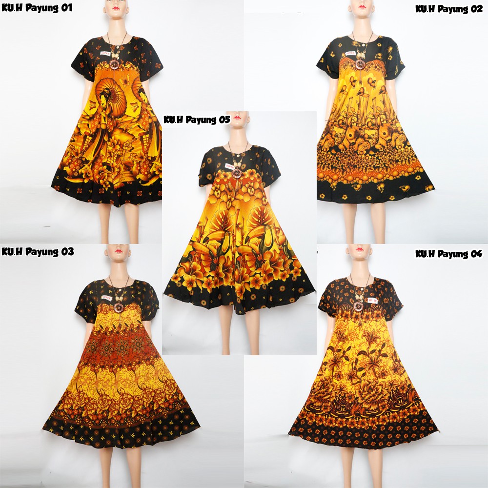 Daster Payung Kencana Ungu Label Hijau Asli / Daster Klok Kencana Ungu / Daster Monochrome