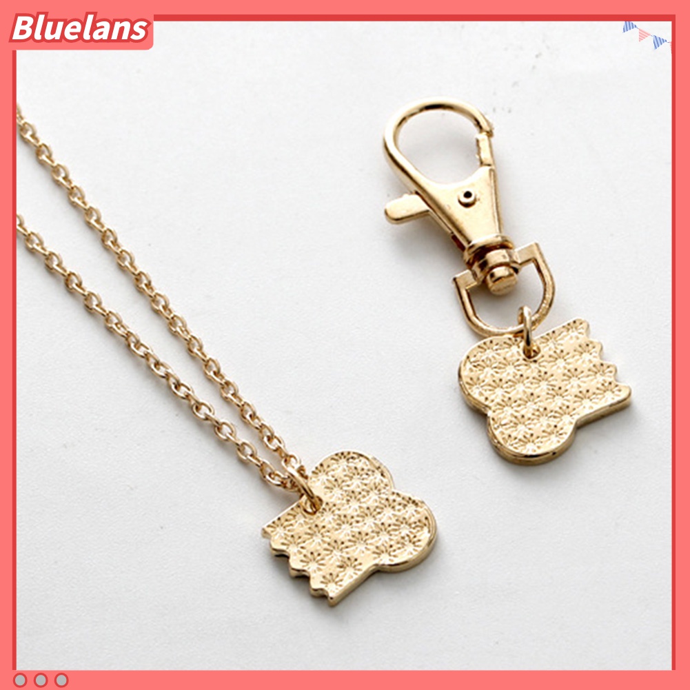 2pcs / Set Kalung Dan Gantungan Kunci Bentuk Tulang Anjing Untuk Wanita