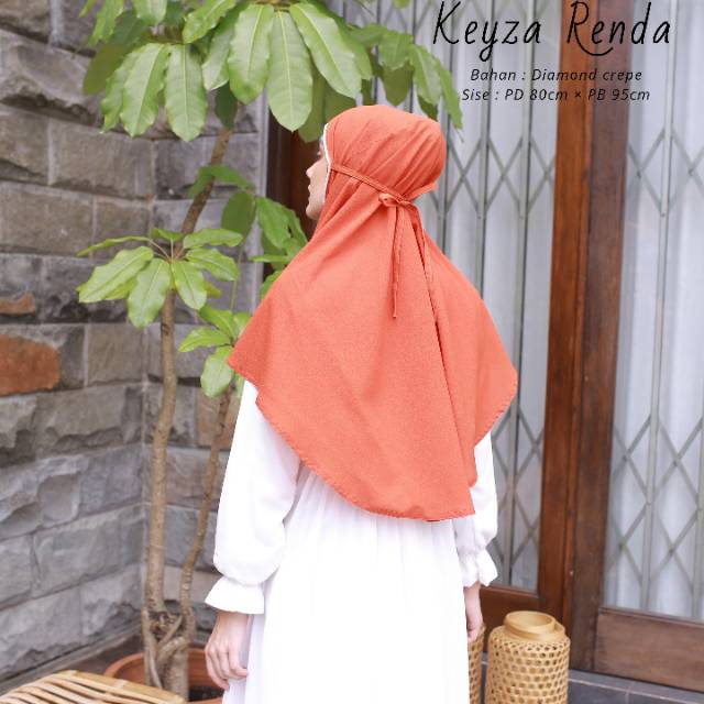 TERLARIS!!! HIJAB INSTAN RENDA TALI - INSTAN KEYZA RENDA PED-BAHAN DIAMOND CREPE PREMIUM-BESTSELLER