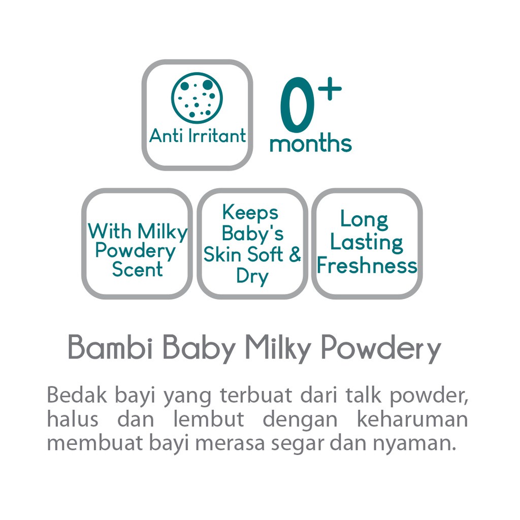 BAMBI Bedak Powder Pink &amp; Blue // Bedak Tabur Anak Bayi 100gr