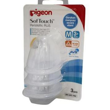 Pigeon Nipple Wide Neck Peristaltic Plus Blister isi 3 Dot Bayi WideNeck