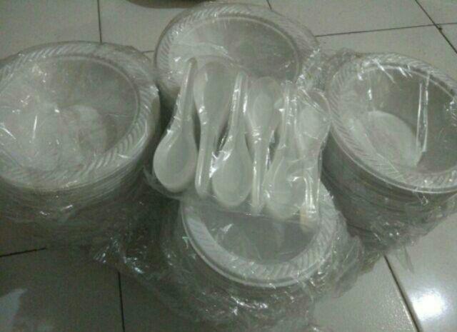 1 Dus Mangkok Plastik Putih Susu Mangkuk Kuah M5 M6 M7 Acara Tebal Catering Sip  Gojek Grosir