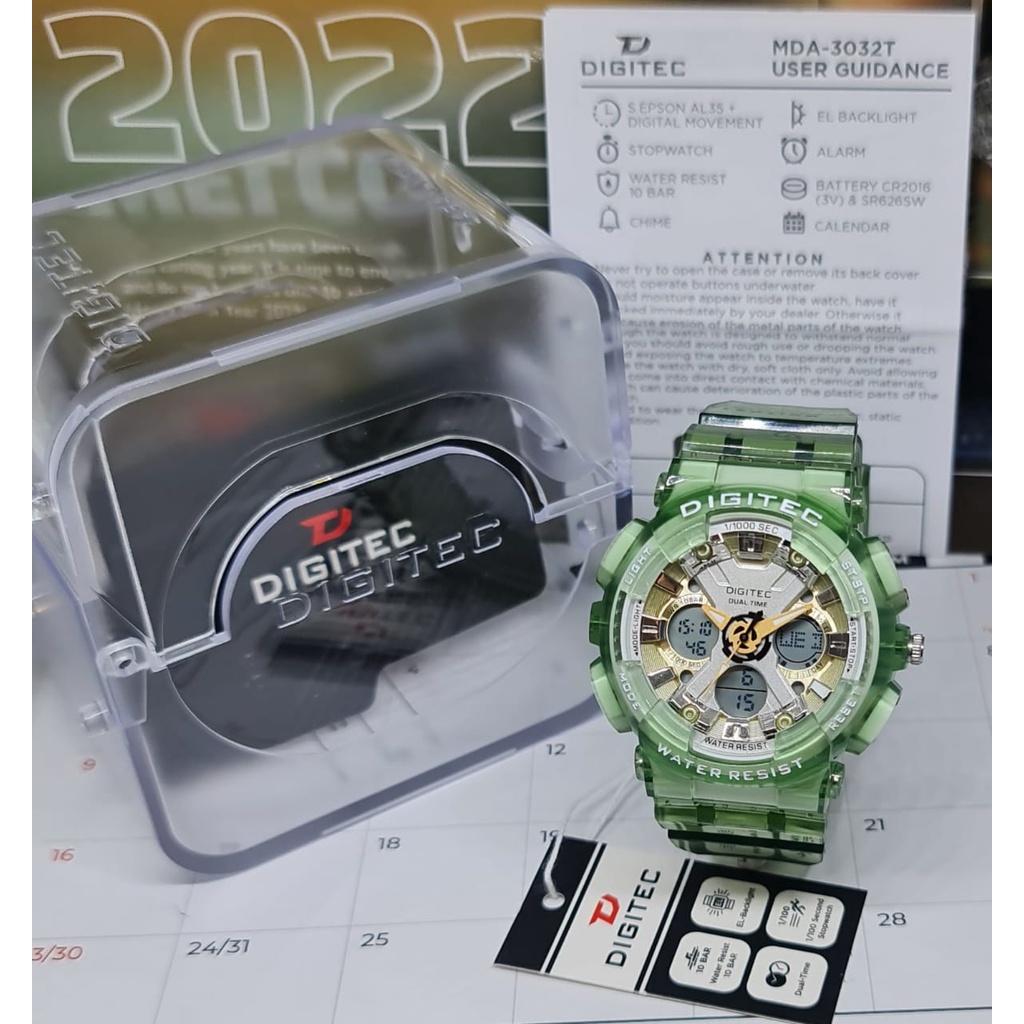 Jam tangan digitec terbaru MDA-3032T ORIGINAL pria wanita sport