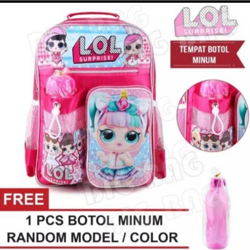TAS LOL ANAK PREMIUM GRATIS BOTOL  TAS ANAK RANGSEL SEKOLAH  SD DAN TK