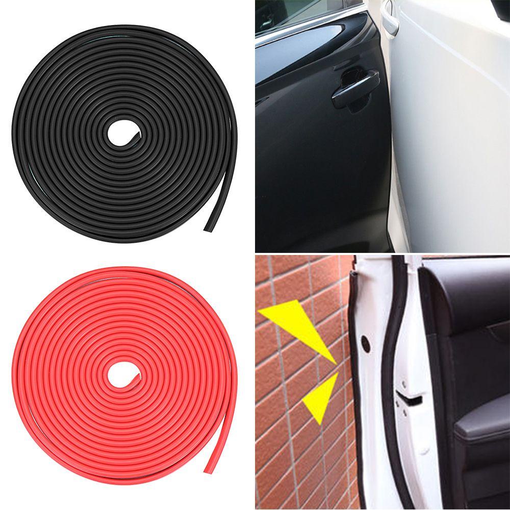 Populer Karet Pinggiran Pintu Mobil Hitam Putih Merah 5M/10M Moulding Strip Anti Tabrak Stiker Kendaraan Anti Gores Untuk Strip Pelindung Pinggiran Karet Mobil Otomatis