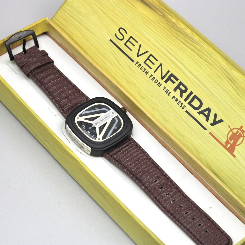 Jam Tangan Pria Tali Kulit/ Jam Tangan terbaru Tanggal Aktif / Jam Tangan Pria Model Keren / Jam Tan