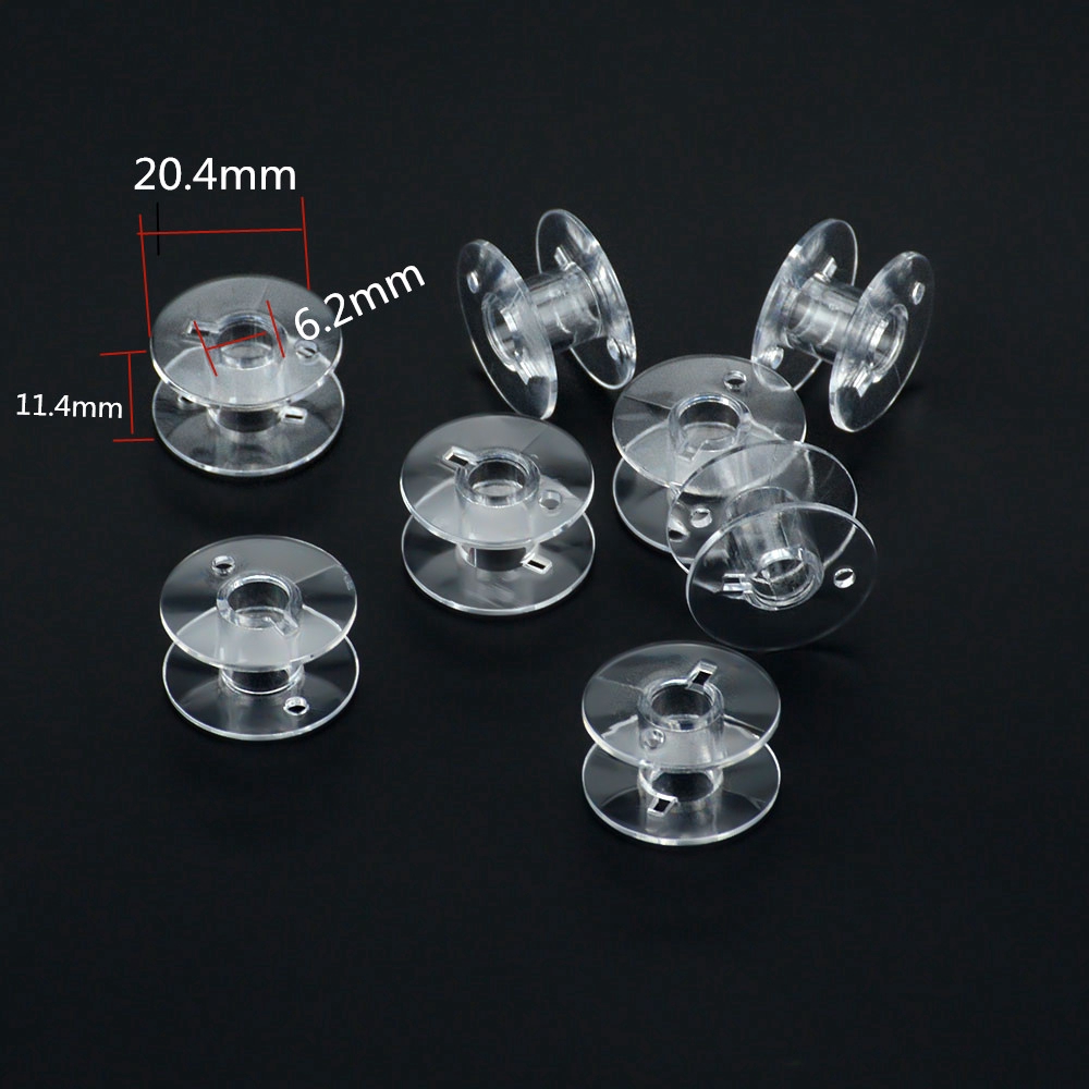 50 Pcs Bobbins Replacement Transparent Plastic with Storage Case Empty Spool Sewing Machine Accessories Tools For Home Sewing Transparent Plastic