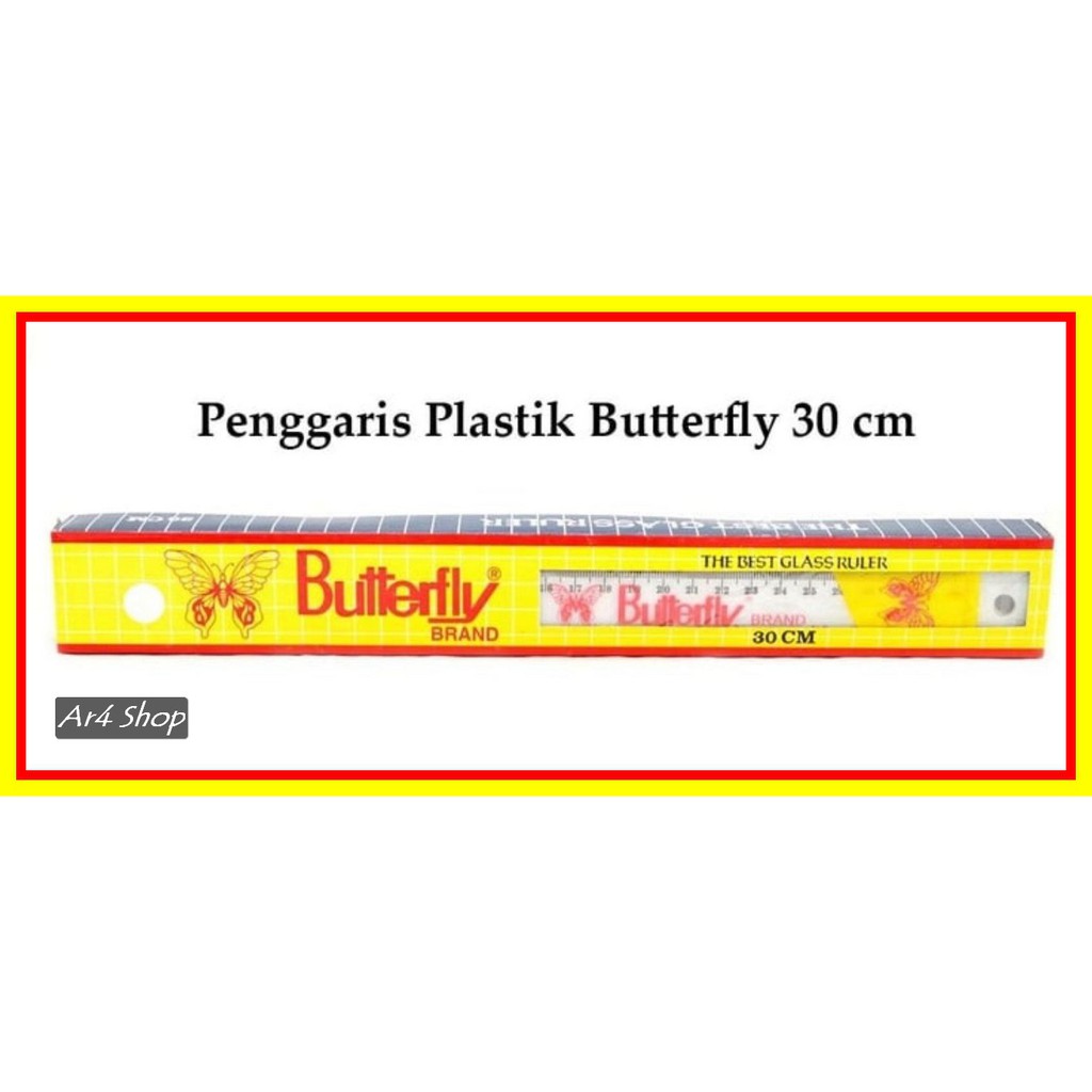 

Penggaris Plastic Plastic Ruler - Butterfly - 30 Cm & 40;Per Dozen& 41;