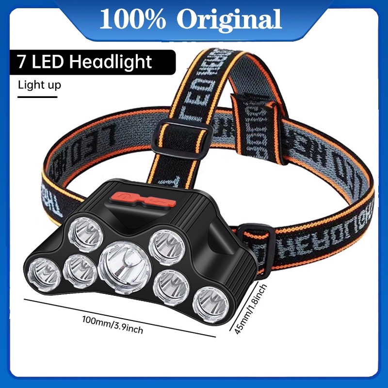 Original SENTER KEPALA MINI headlamp 7 LED 24W + 10W / HEADLAMP USB CHARGEABLE / SENTER MINI CAS