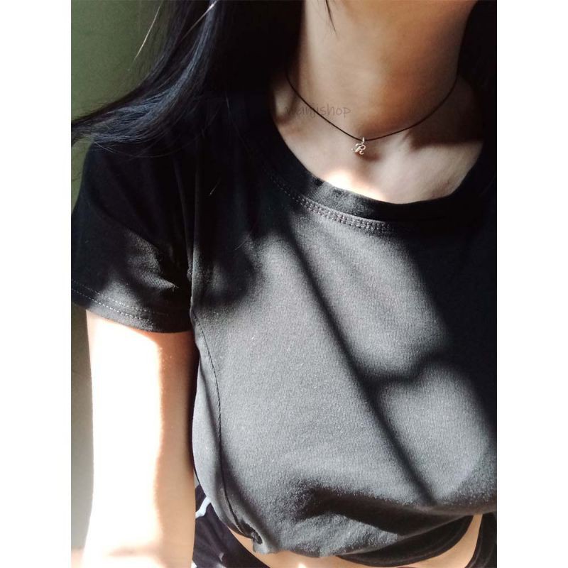 Kalung Necklace TINY CHOKER INISIAL HURUF SILVER MINI