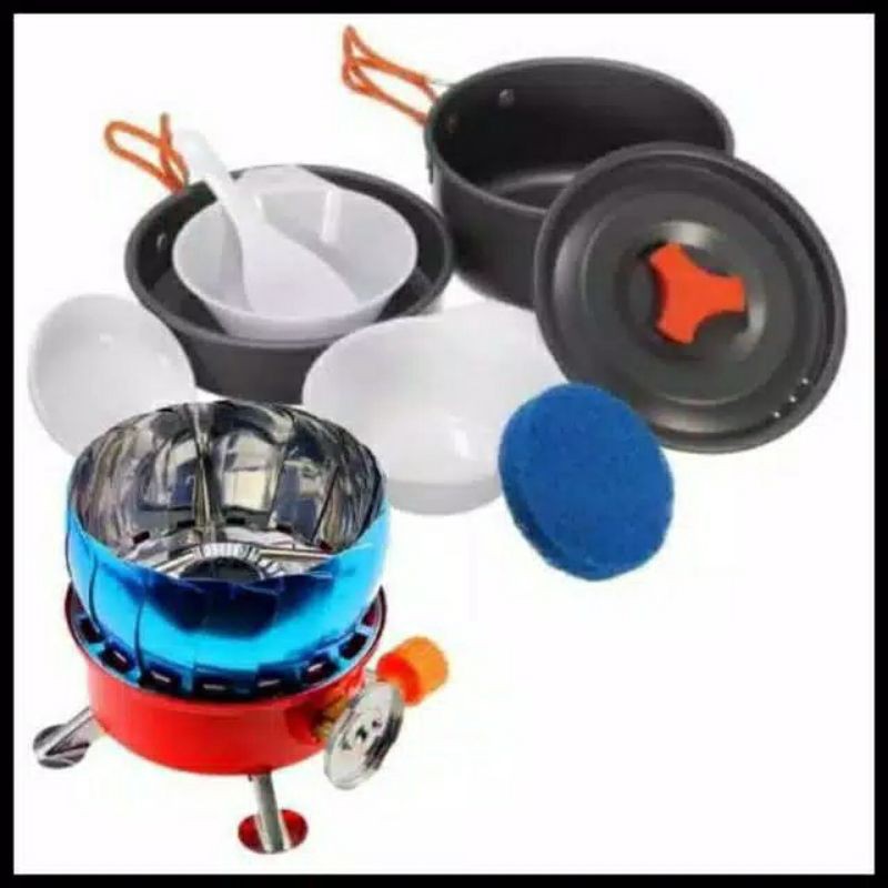 Jual Paket Alat Masak Camping Outdoor Cooking Set Ds 200 Dan Kompor