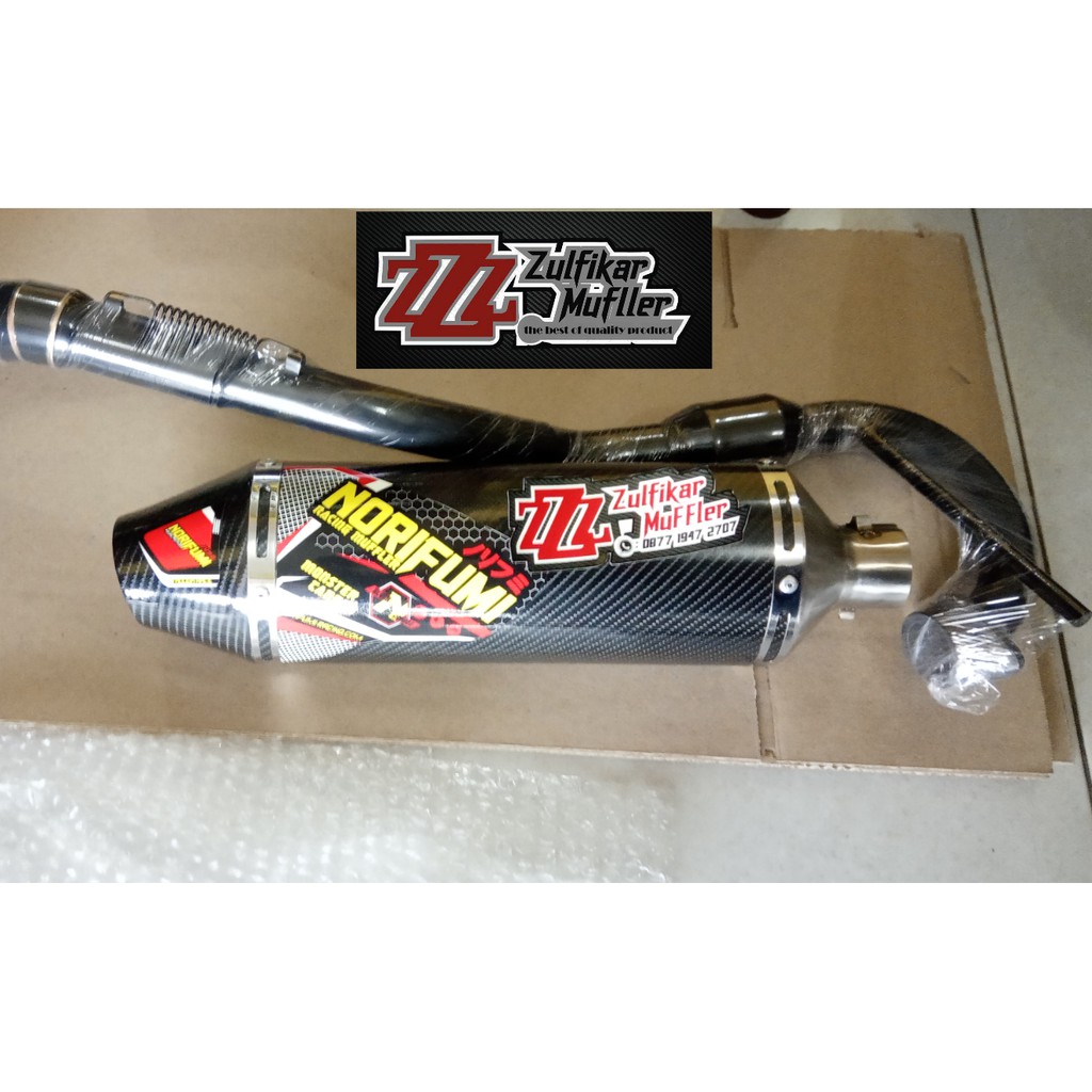 KNALPOT RACING NORIFUMI MONSTER DOFF KARBON UNTUK KLX, KLX BF, CRF, D'TRACKER, WR155