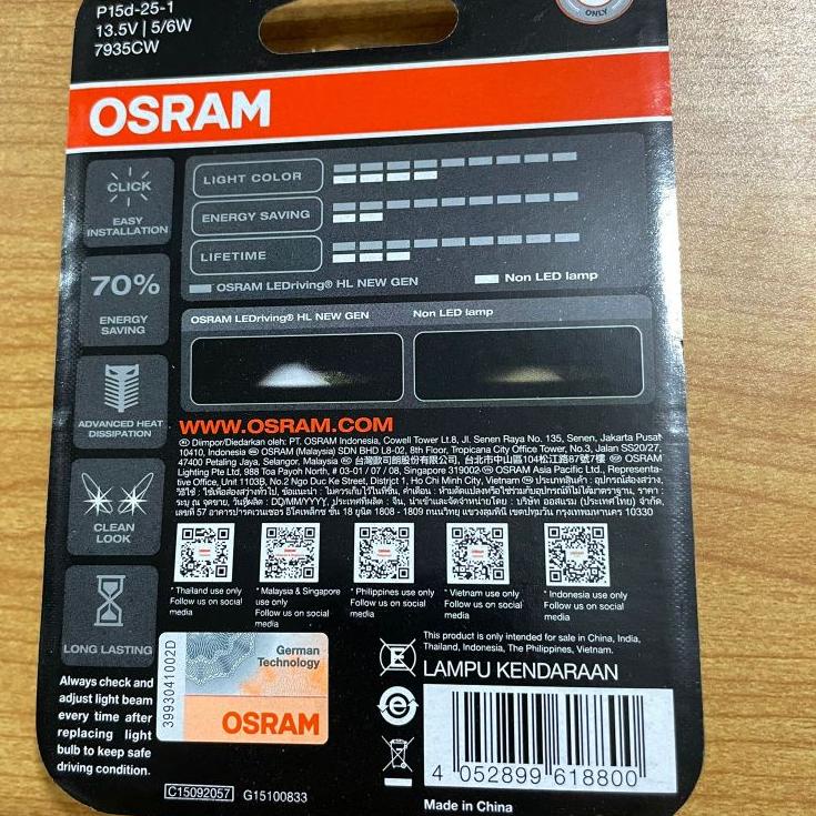Terbaik Lampu depan led bebek / grand / h4 / hs1 osram リ