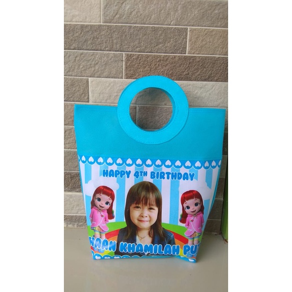 TAS ULANG TAHUN/TAS ULANG TAHUN ANAK/TAS PEGANGAN BULAT /KOTAK NASI /TAS KOTAK NASI/ TAS KARTUN