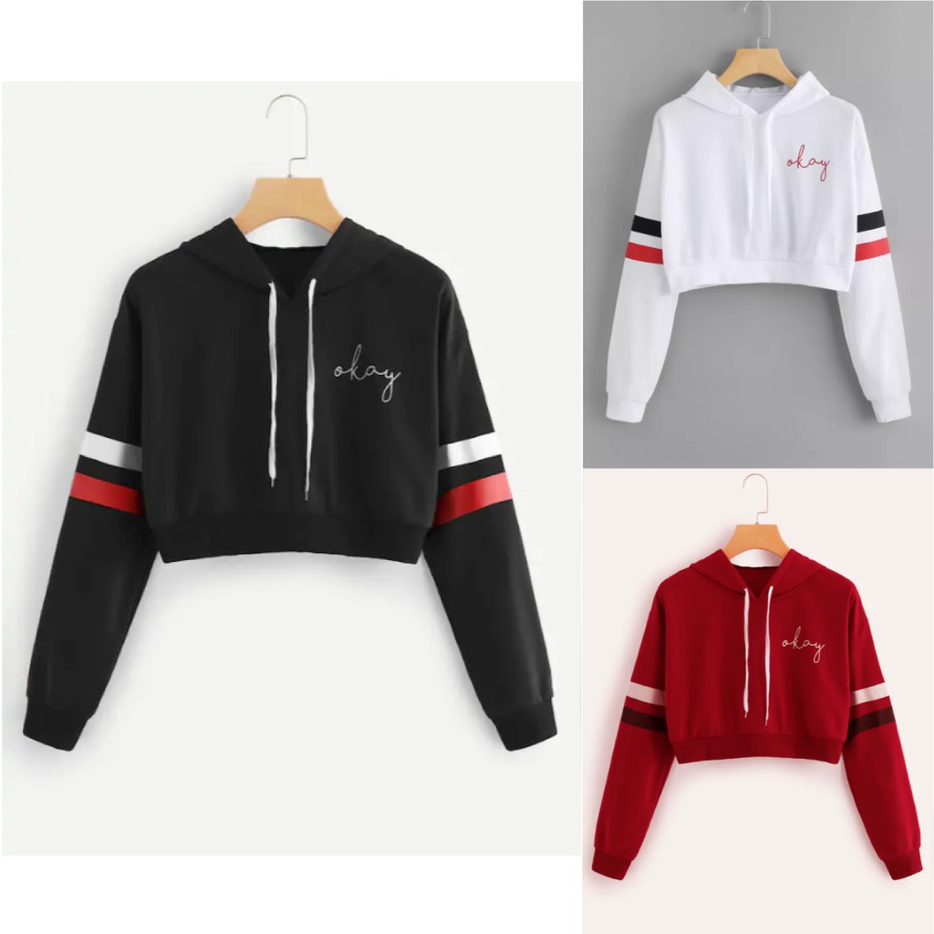 crop hoodie shopee