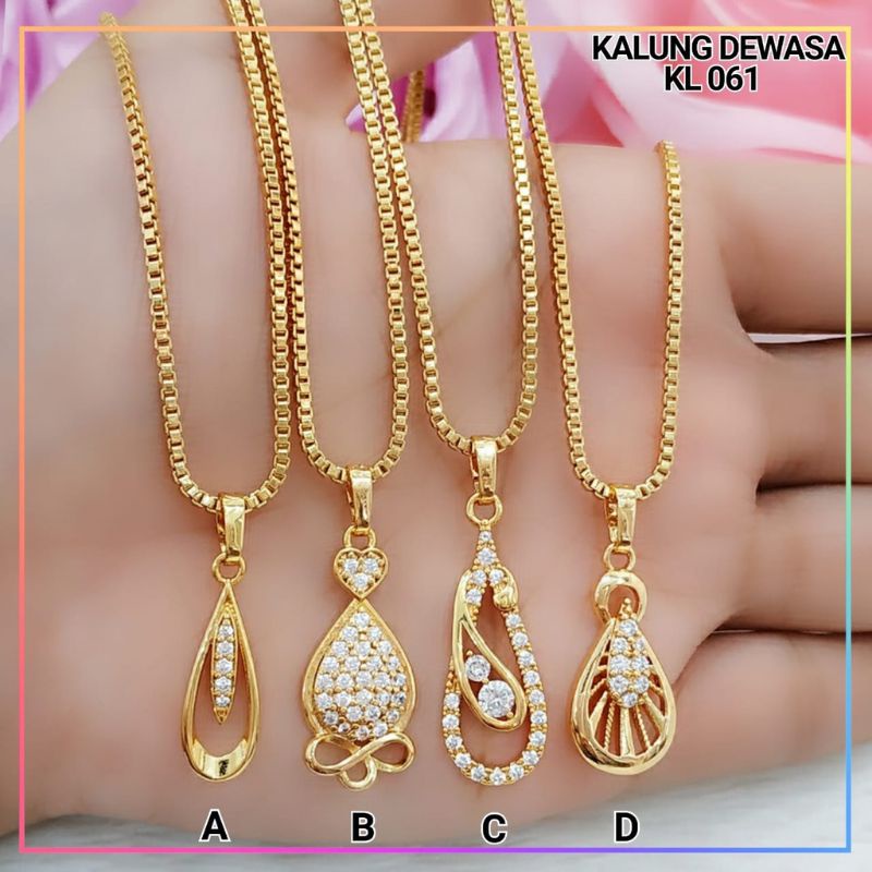 Kalung xuping kalung dewasa labu rantai itali permata perhiasan lapis emas KL 061