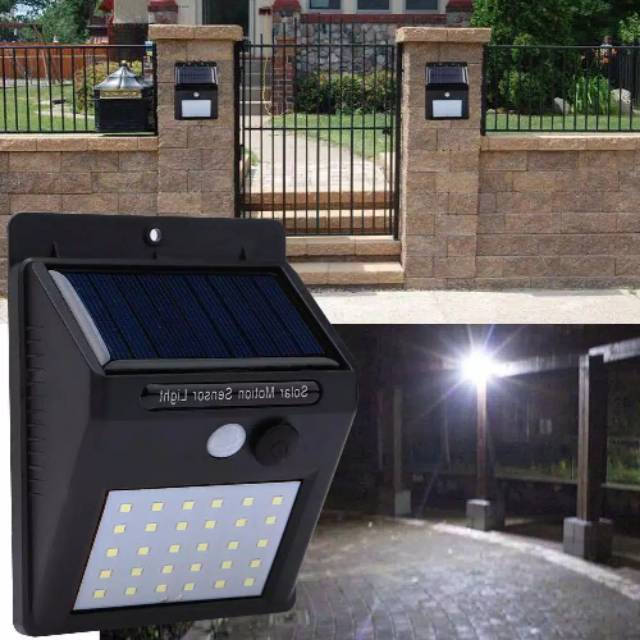 Lampu Solar Sensor Gerak Outdoor 20 LED 460 Lumens Weatherproof - L20 - Black