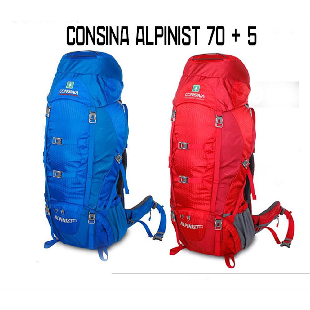 ORIGINAL TAS KERIL CARRIER GUNUNG CONSINA ALPINIST 70 plus 5 L MERAH -