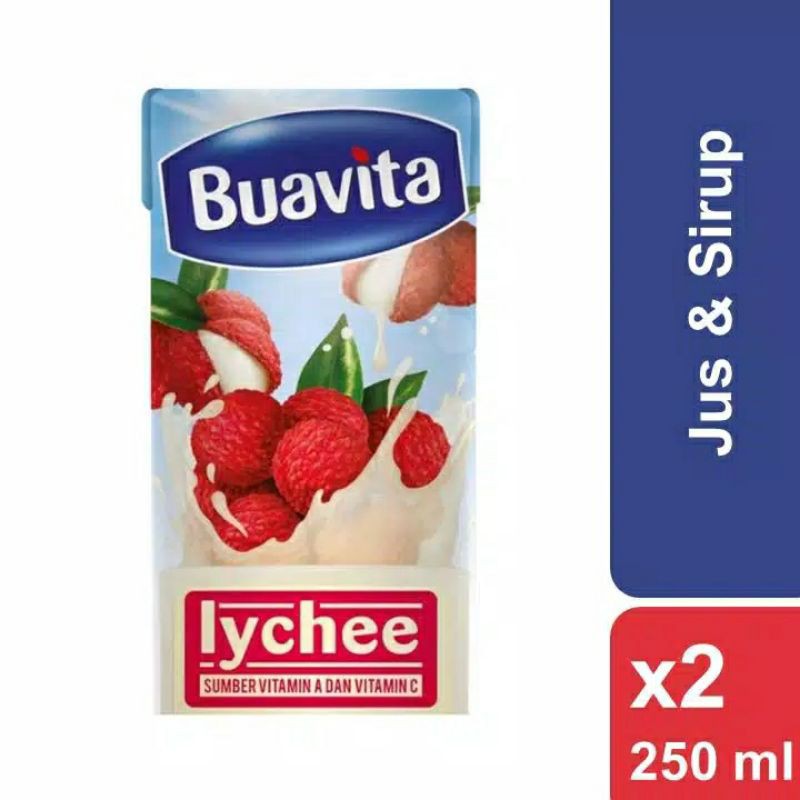 

Paket 2 pcs - Buavita Lychee Juice 245 ml