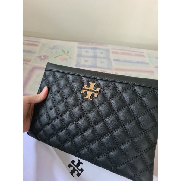 Tas clutch Tory burch black bordir