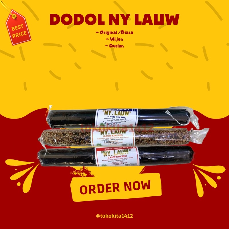 Dodol Ny Lauw Hampers 3 rasa @200 gr Khas Tangerang dengan Box