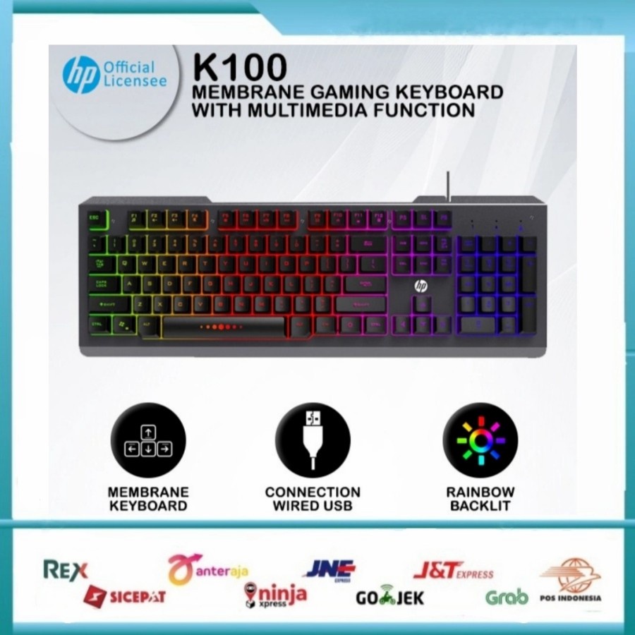 Keyboard Gaming / Gaming Keyboard HP K100 - RGB Membrane Keyboard USB