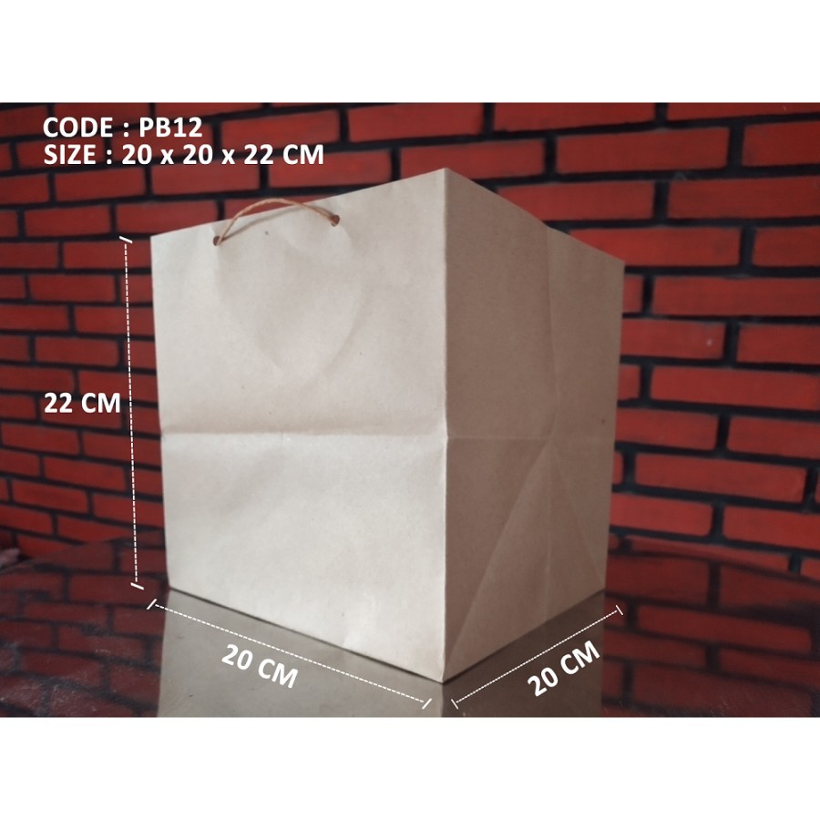 

Paperbag/Shopping Bag /Tas Kertas Polos - 20x20x22
