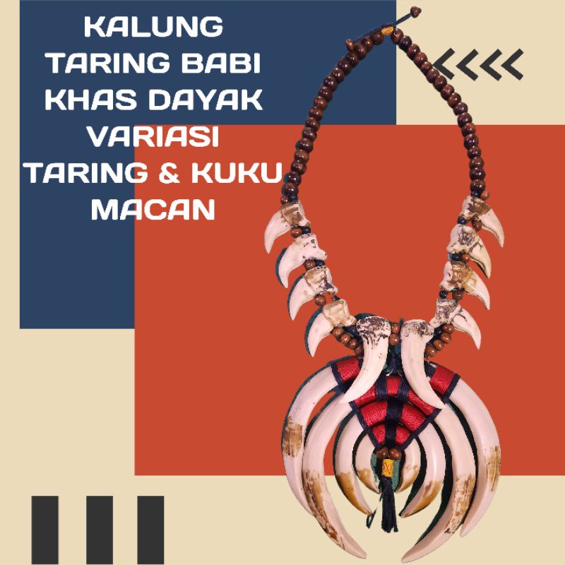 KALUNG TARING BABI KHAS DAYAK VARIASI TARING DAN KUKU MACAN