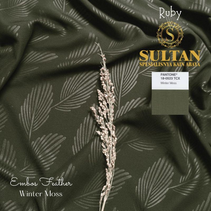 50CM EMBOS FEATHER RUBY WINTER MOSS WOLLYCREPE KAIN SULTAN