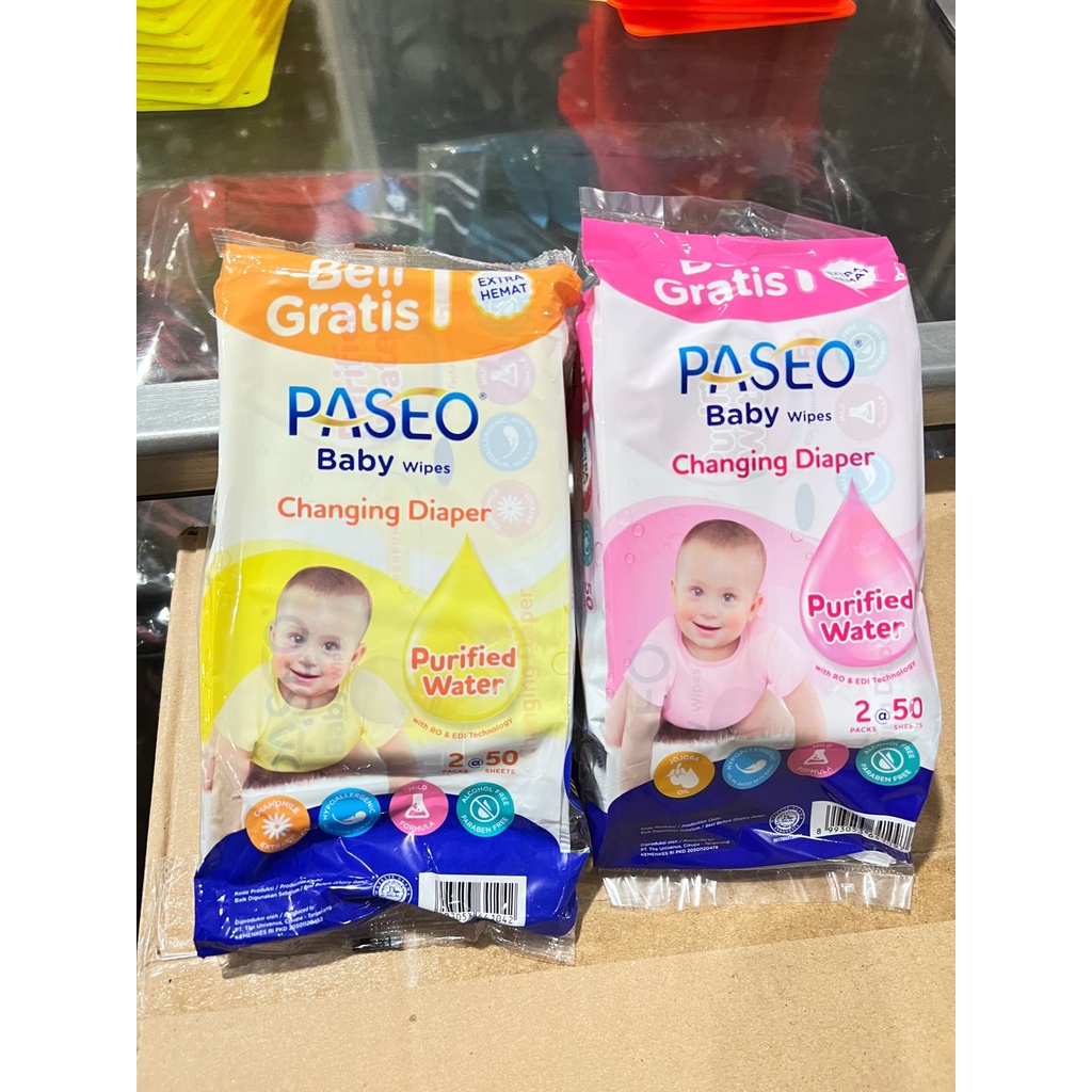 PASEO BABY WIPES 50s ( TISSUE BASAH )