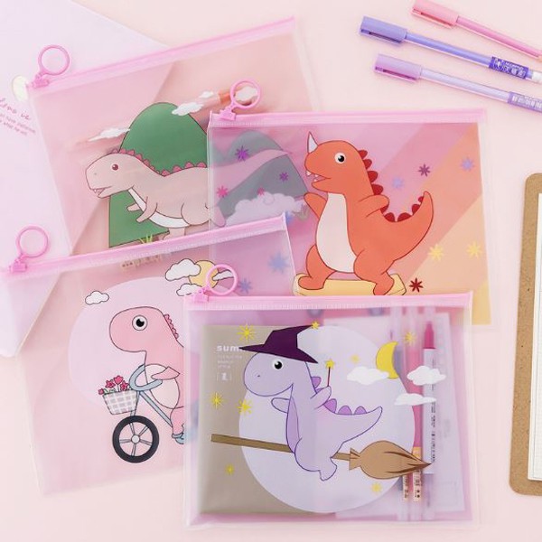 MK908 TEMPAT PENSIL SEKOLAH LUCU CUTE DINOSAURUSKOTAK PENSIL ZIPPERBAG DINOSAUR IMPORT-1