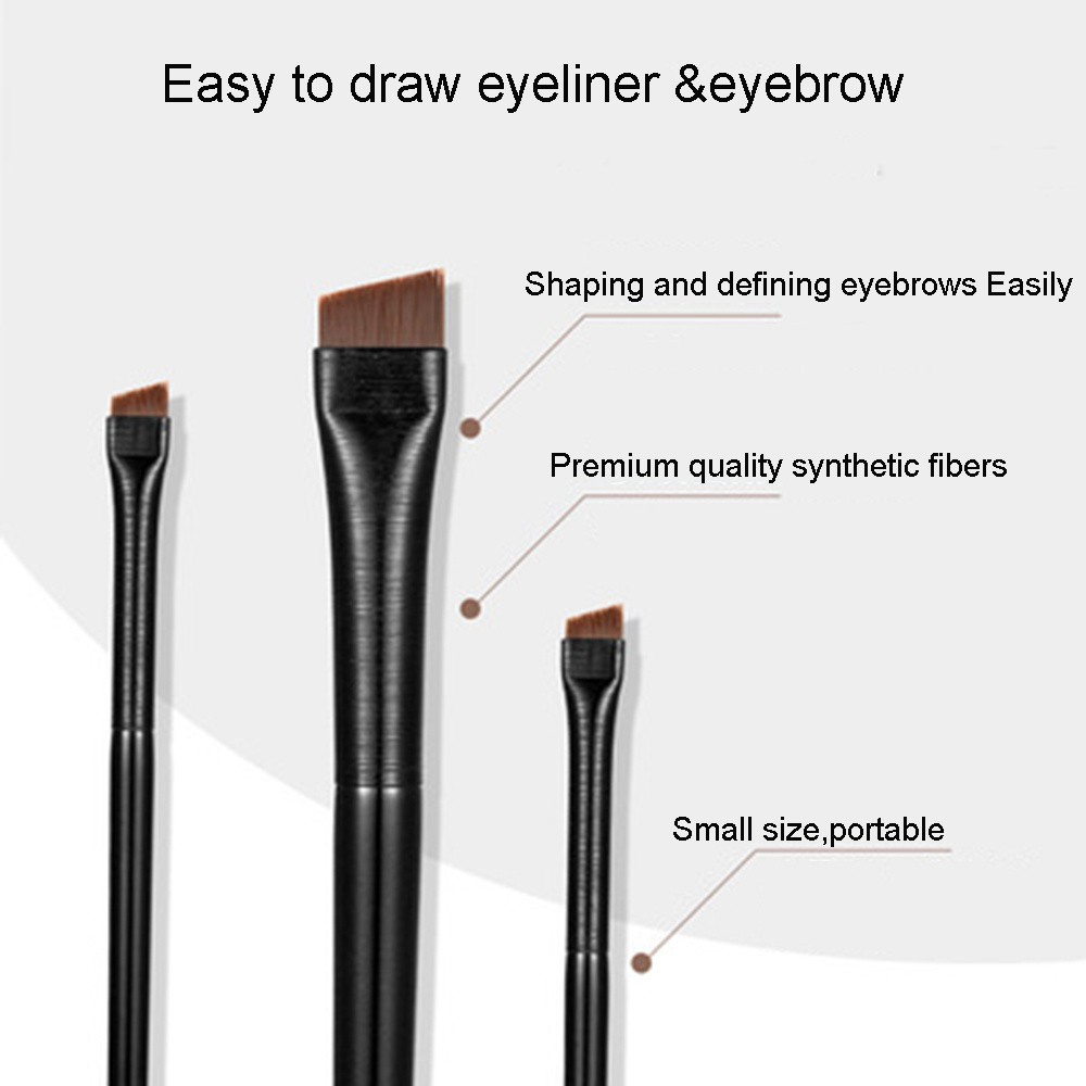1 / 2 PCS Kuas Alis Eyeliner Contour Bahan Serat Sintetis Tahan Lama 2021 Untuk Alat Kecantikan