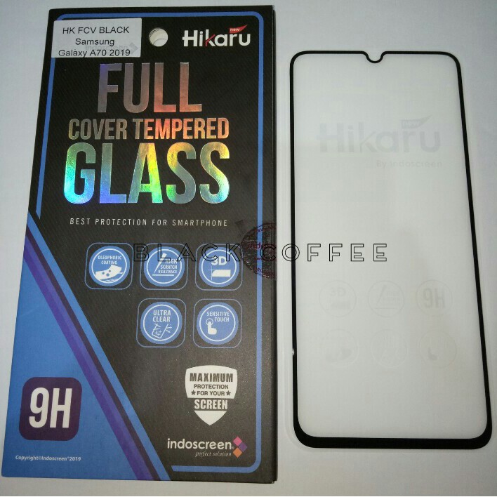 Tempered glass full samsung A70 2019 screen guard Hikaru FCV