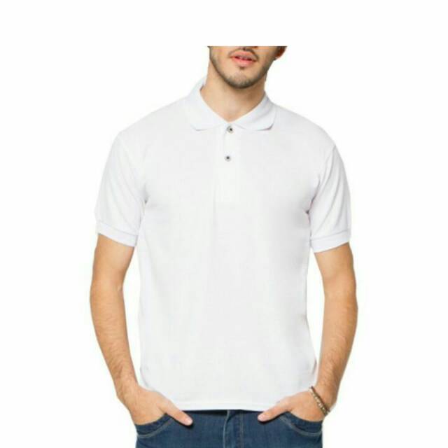  Kaos  Pria Wangki  Polos  Polo  Shirt Putih Shopee Indonesia