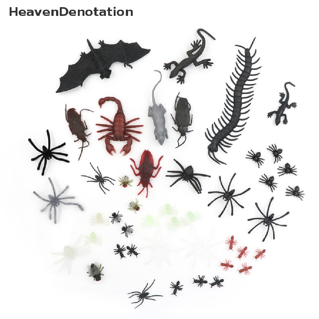 [HeavenDenotation] 44pcs Mixed Insect Reptile Scorpion Mouse Model Kids Bag gift Novelty Animal Toy