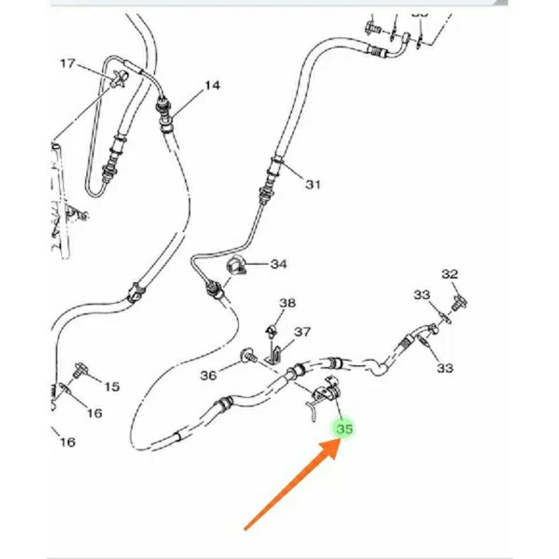 BESI HOLDER PEGANGAN DUDUKAN SELANG REM BELAKANG N MAX NMAX LAMA ORIGINAL YGP 2DP-F5887-00