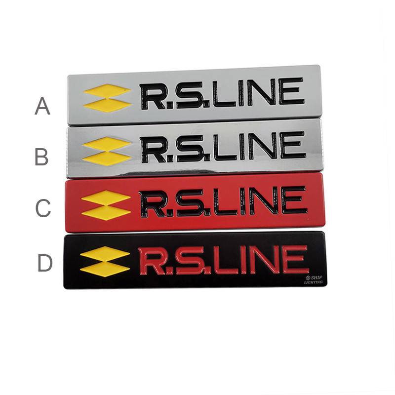 1pc Stiker Emblem Logo Rs Line Bahan Metal Untuk Fender Samping Mobil