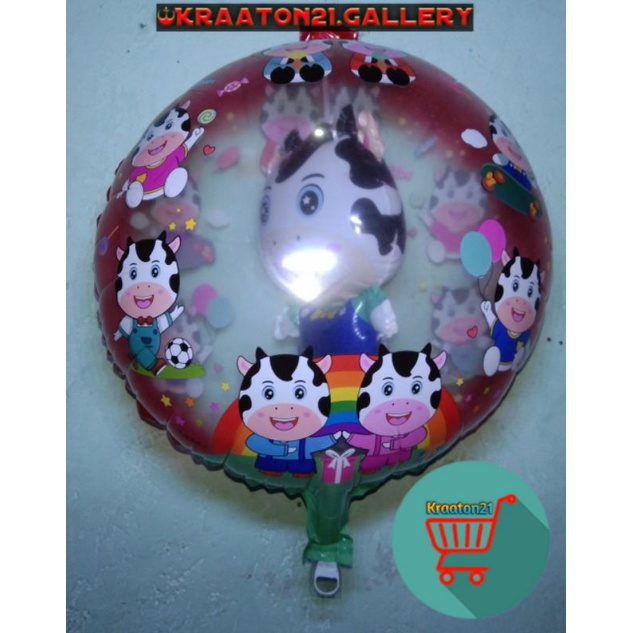 Balon karakter isi anak sapi / balon anak sapi isi / balon helium / balon gas / balon udara / balon 