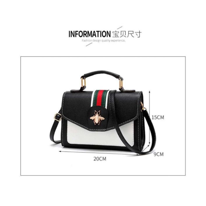 ♥DPS829♥T116 Tas Bahu Selempang Ukuran Kecil Wanita Strap Lebar dengan Resleting untuk Travel