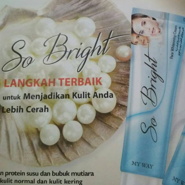 

Krim pemutih wajah non merkuri,produk my way,dengan protein susu dan bubuk mutiara,jg ekstra lemon