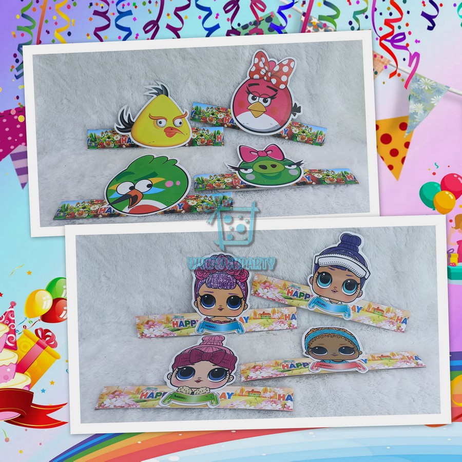 Topi Ulang Tahun Karakter Model Lingkar MURAH | LOL | ANGRY BIRD