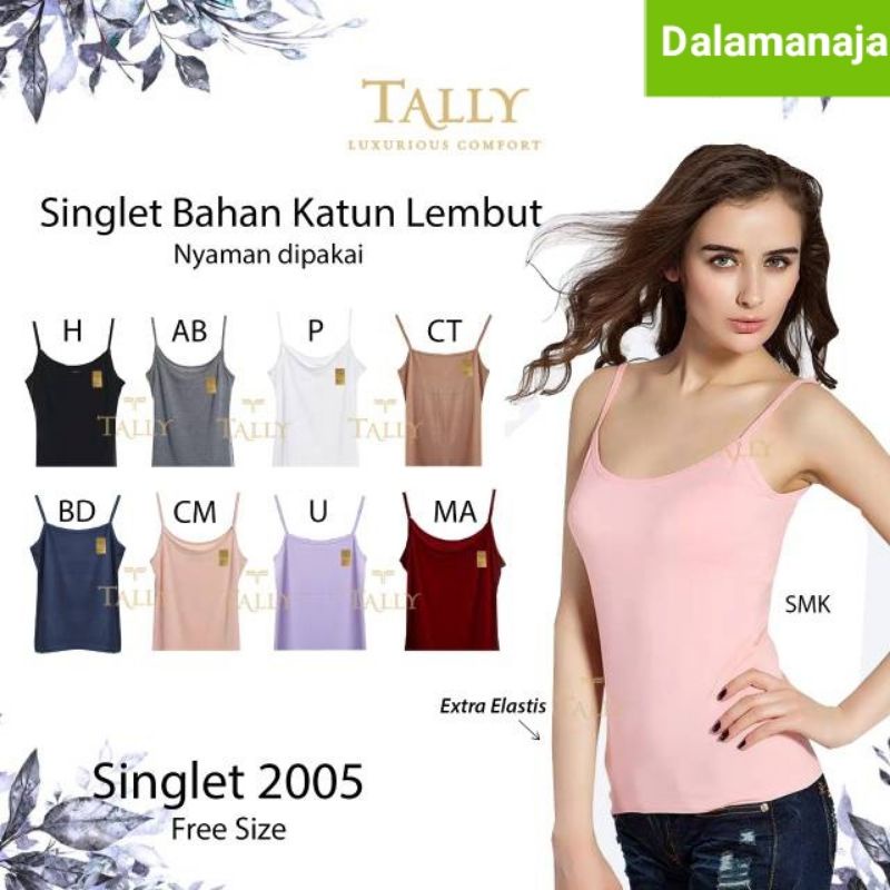 TALLY Camisol-tanktop Katun Halus 2005 Tali kecil Bahan MODAL