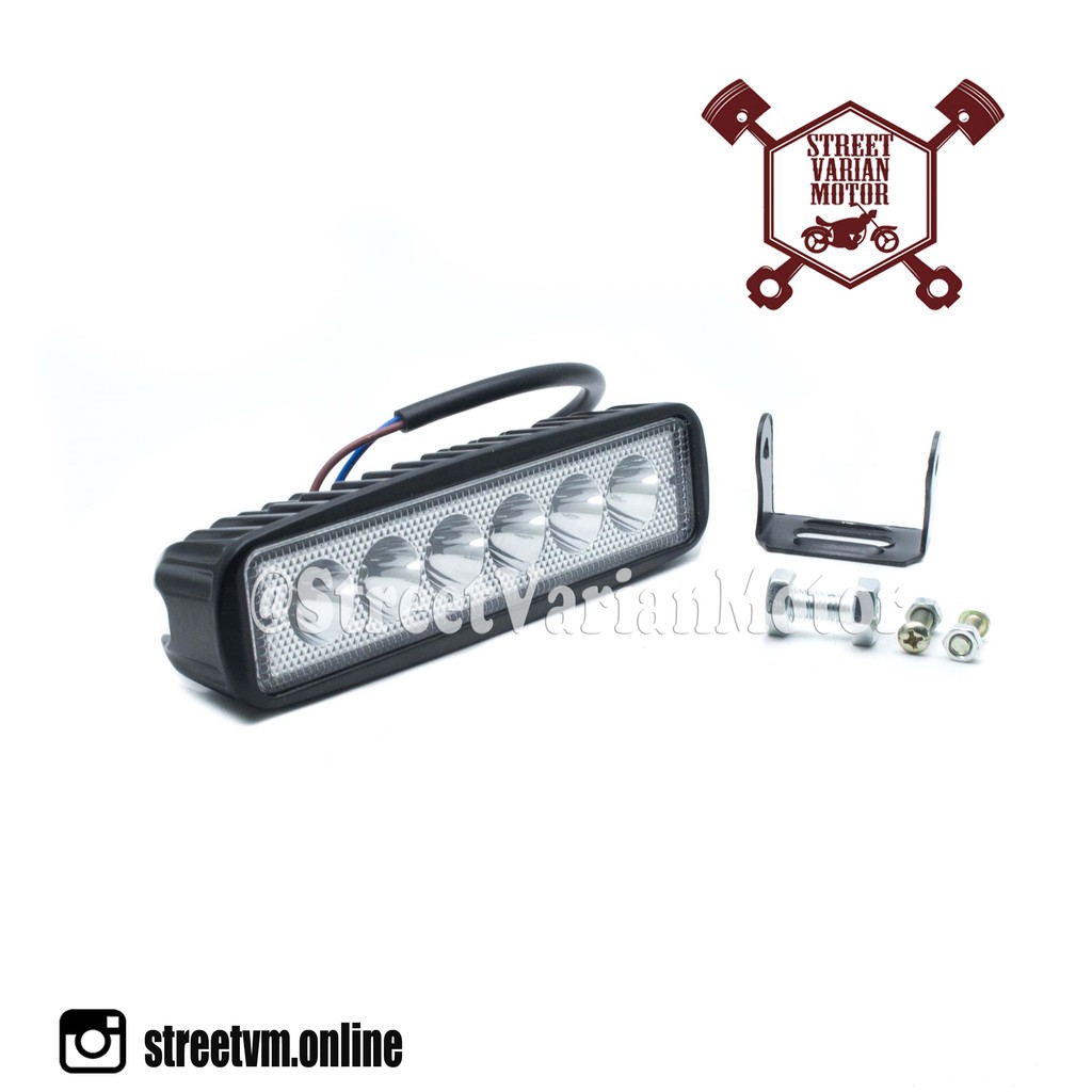Lampu Tembak Light Bar LED 6 Mata CREE 18W