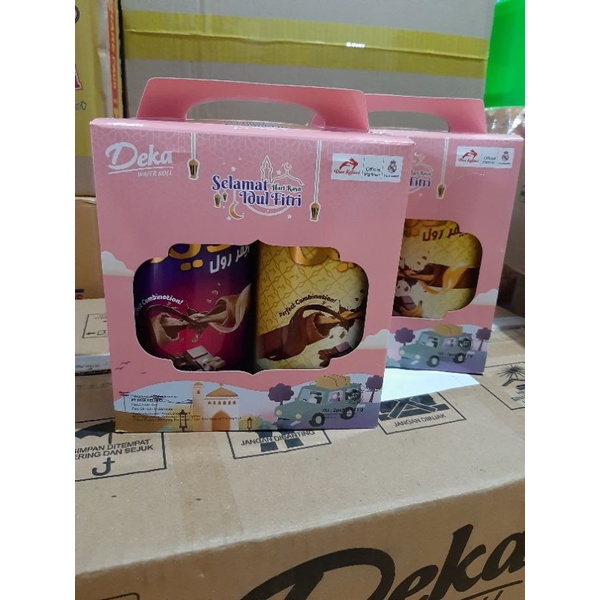 PAKET LEBARAN DEKA/DK/DUA KELINCI WAFER ROLL KALENG CHOCO DAN CHONUT