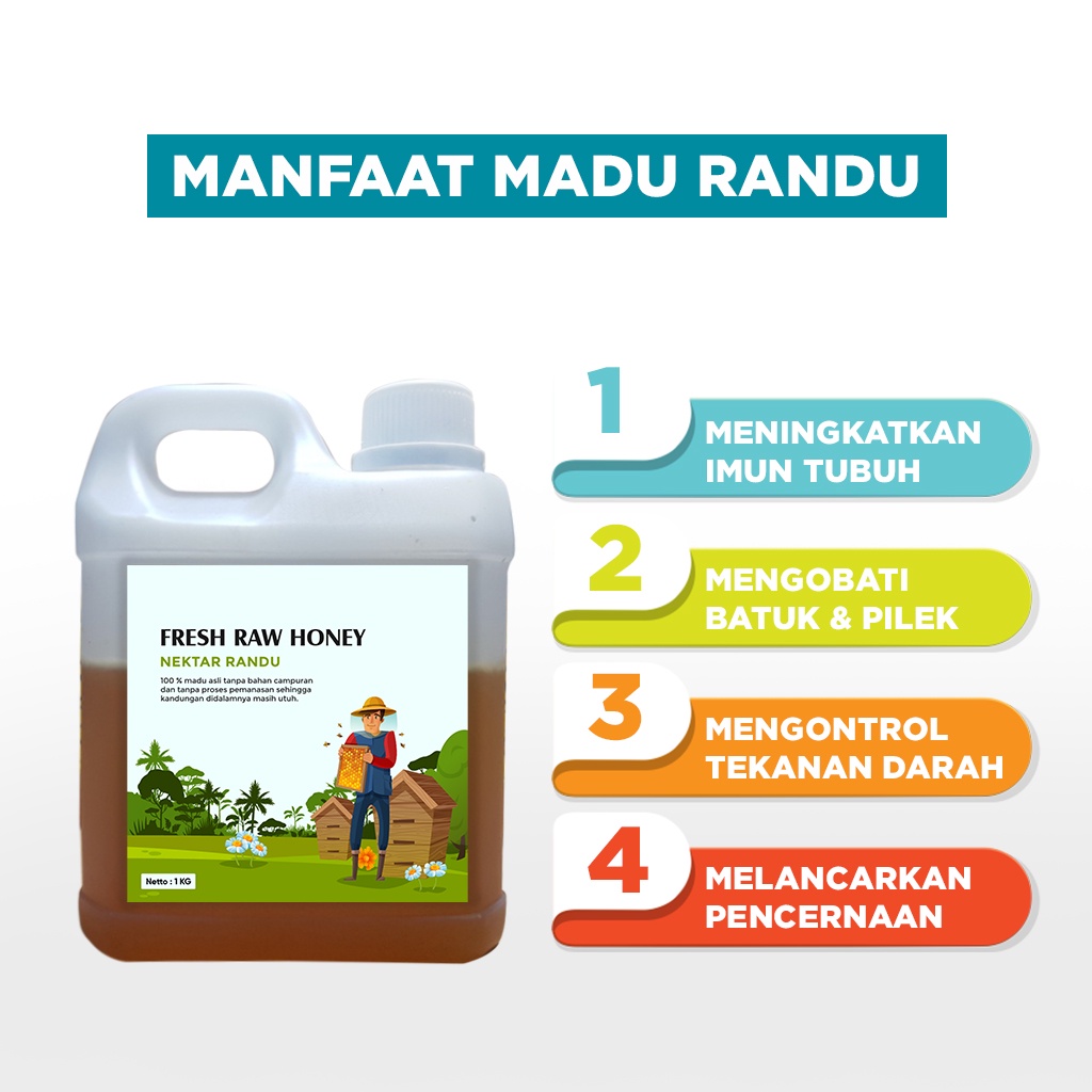 Madu Asli Nektar Randu Dari Peternakan Sendiri Asli Tanpa Campuran 1 kg